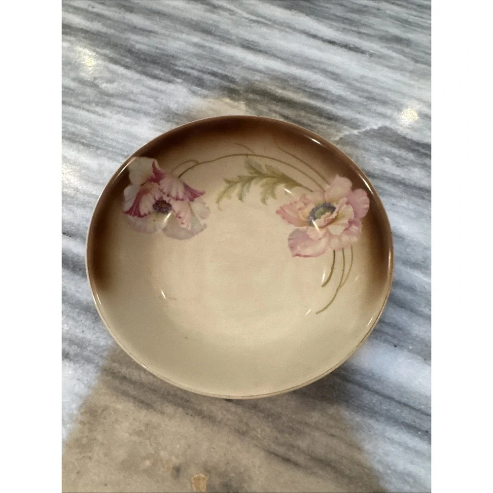 Vintage P.V. Germany Flowers Porcelain Serving‎ Bowl 1934